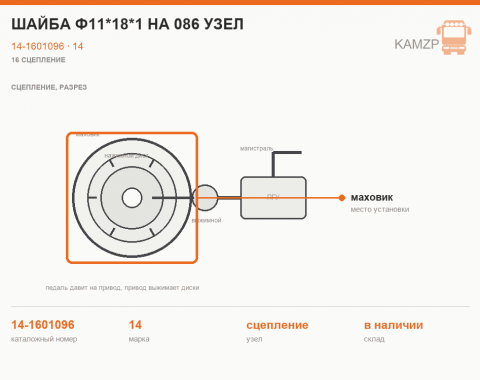 Шайба ф11*18*1 на 086 узел - фото