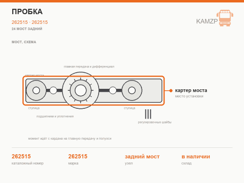 Пробка, каталожный номер 262515