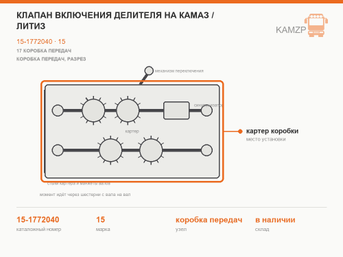 Клапан включения делителя на Камаз / Литиз фото
