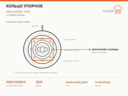 Кольцо упорное, каталожный номер 5320-3103024