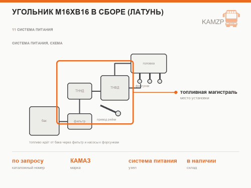 Угольник М16хВ16 в сборе (латунь)