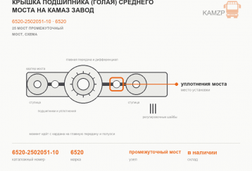 Крышка подшипника (голая) среднего моста на КамАЗ завод фото