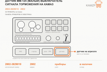 Датчик ММ-125  (малый) выключатель сигнала торможения на Камаз  (г.Владимир) фото