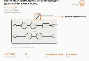 Рычаг механизма переключения передач делителя на Камаз завод фото
