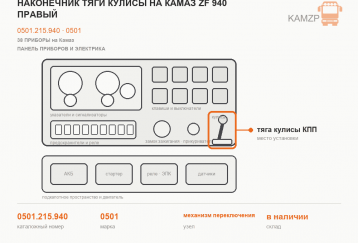 Наконечник тяги кулисы на Камаз  ZF 940 правый фото