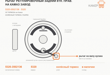 Рычаг регулировочный задний 8тн. прав. на Камаз завод фото