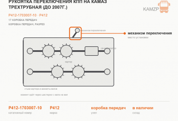 Рукоятка переключения КПП на Камаз  трехтрубная (до 2007г.) фото