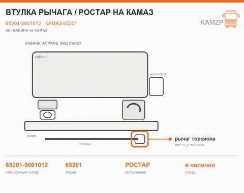 Втулка рычага / РОСТАР на Камаз - фото