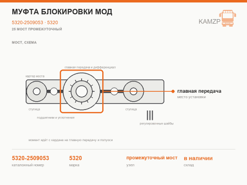 Муфта блокировки мод, каталожный номер 5320-2509053