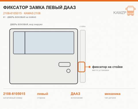 Фиксатор замка левый ДААЗ - фото