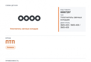 Уплотнитель свечных колодцев для Газель, а/м ГАЗ 3302, 3110 дв. 405, 406, 409 н/о (силикон)ПТП фото