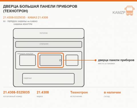 Дверца большая панели приборов (Технотрон), каталожный номер 21.4308-5325035