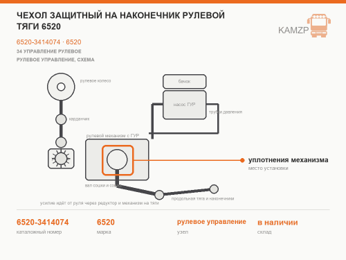 Чехол защитный на наконечник рулевой тяги 6520 фото