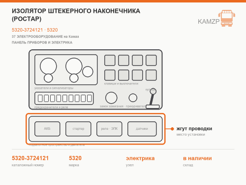Изолятор штекерного наконечника (Ростар), каталожный номер 5320-3724121