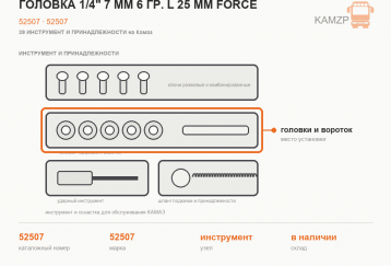 Головка 1/4" 7 мм 6 гр. L 25 мм FORCE фото