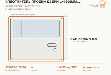 Уплотнитель проема двери L=4390мм для а/м Газель NEXT БРТ фото