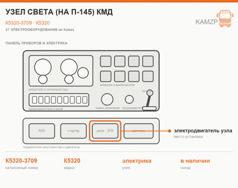 Узел света (на п-145) КМД, каталожный номер К5320-3709