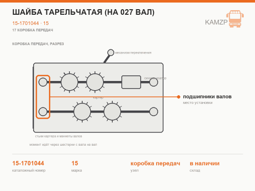 Шайба тарельчатая (на 027 вал) фото