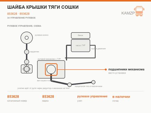 Шайба крышки тяги сошки фото