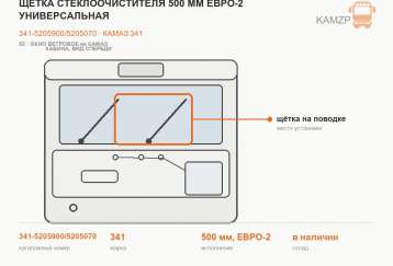 Щетка стеклоочистителя 500 мм Евро-2 универсальная фото