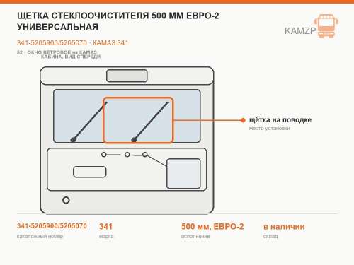 Щетка стеклоочистителя 500 мм Евро-2 универсальная фото