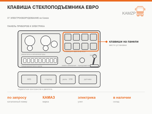 Клавиша стеклоподъемника Евро