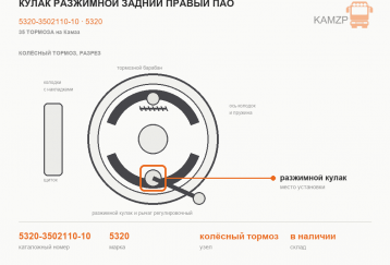 Кулак разжимной задний правый ПАО фото