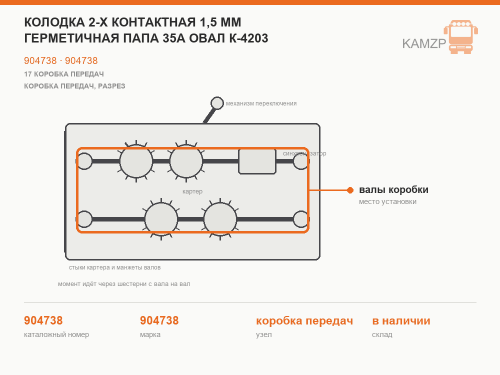 Колодка 2-х контактная 1,5 мм герметичная папа 35А овал к-4203 фото