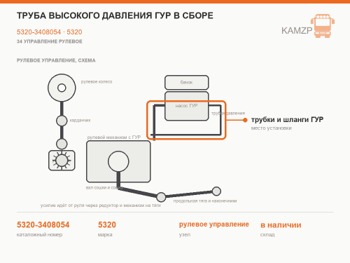 Труба высокого давления ГУР в сборе фото