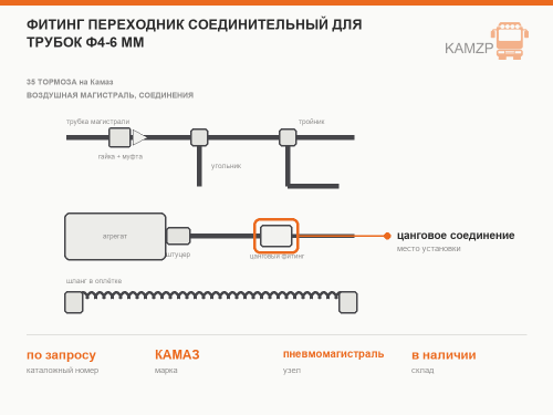 Фитинг переходник соединительный для трубок Ф4-6 мм фото