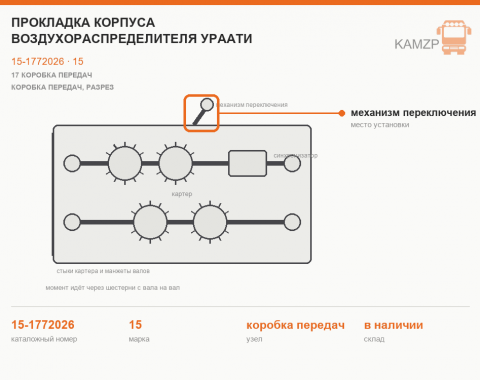 Прокладка корпуса воздухораспределителя УраАТИ - фото