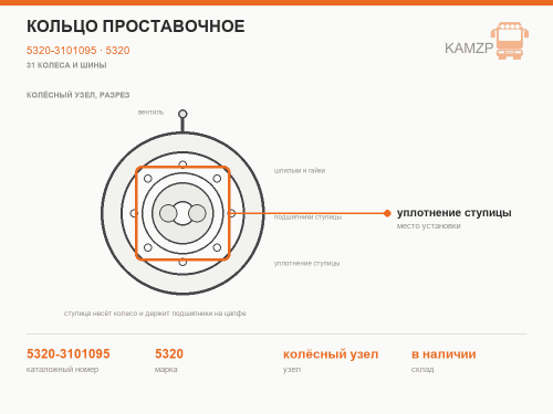 Кольцо проставочное, каталожный номер 5320-3101095