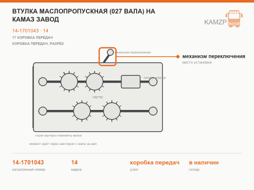 Втулка маслопропускная (027 вала) на КамАЗ завод фото