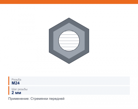 Гайка М24х2 стремянки передней