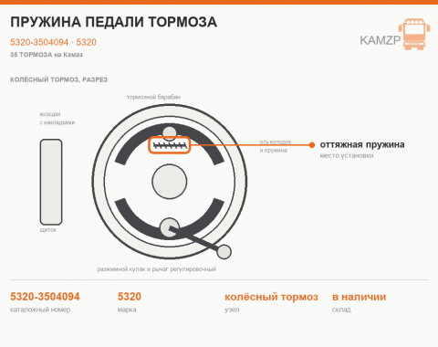 Пружина педали тормоза - фото