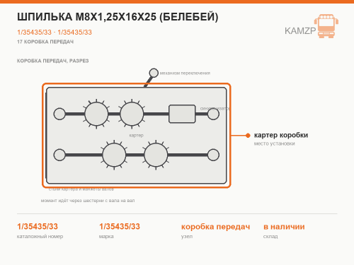 Шпилька М8х1,25х16х25 (Белебей) фото