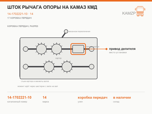 Шток рычага опоры на Камаз КМД фото