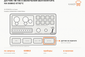 Датчик ТМ-108 А включения вентилятора на Камаз   87/92°С фото