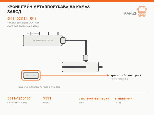 Кронштейн металлорукава на КАМАЗ завод, каталожный номер 5511-1203183