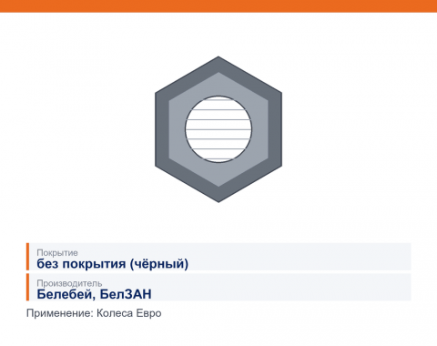Гайка колеса Евро (Белебей) черная, каталожный номер 5425-3101040*